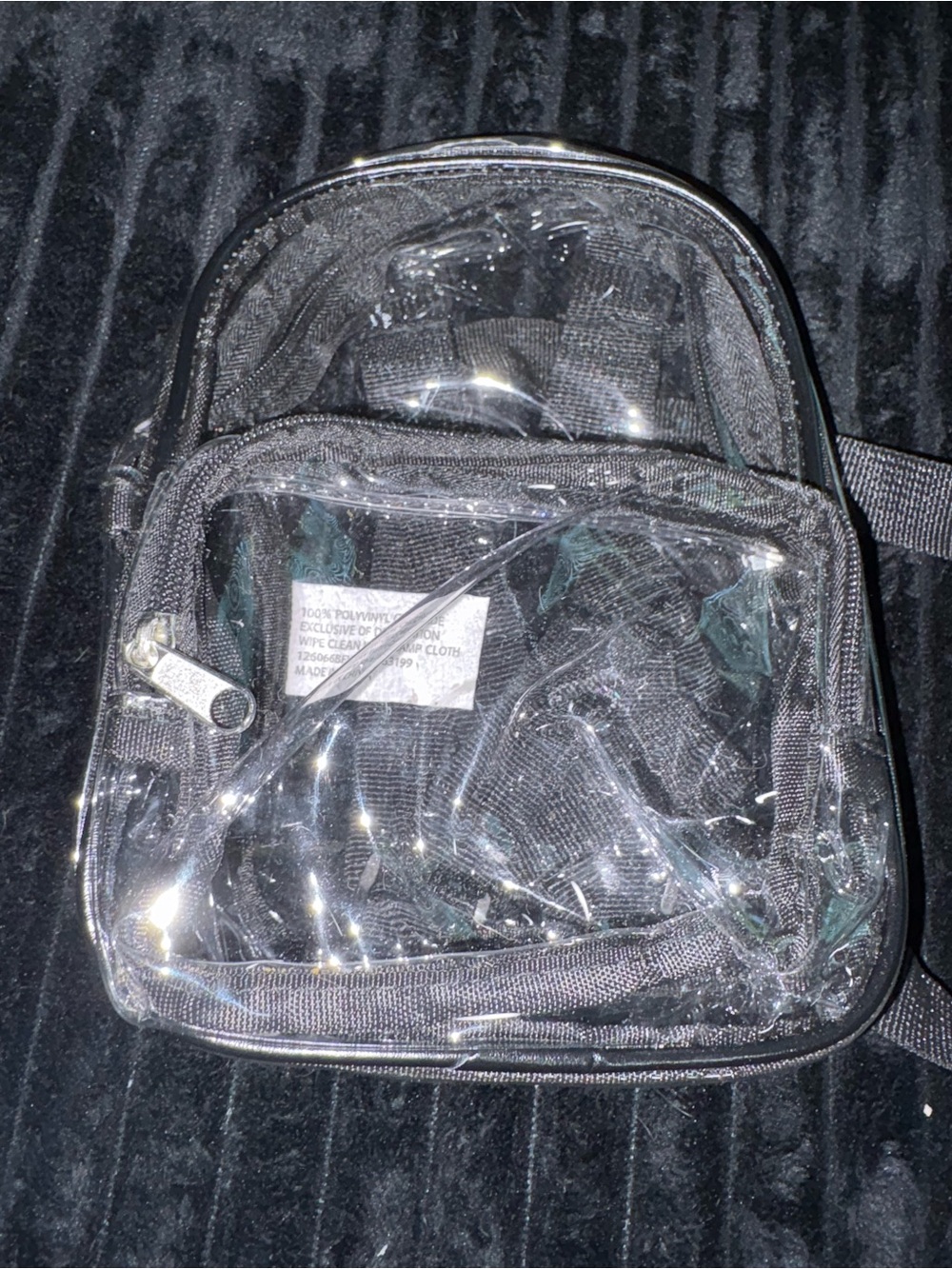 Clear Black PVC Crossbody Bag - Transparent Travel Pouch